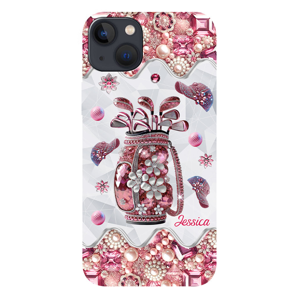 Une fille qui adore le golf - Coque de téléphone personnalisée avec imprimé golf intégral