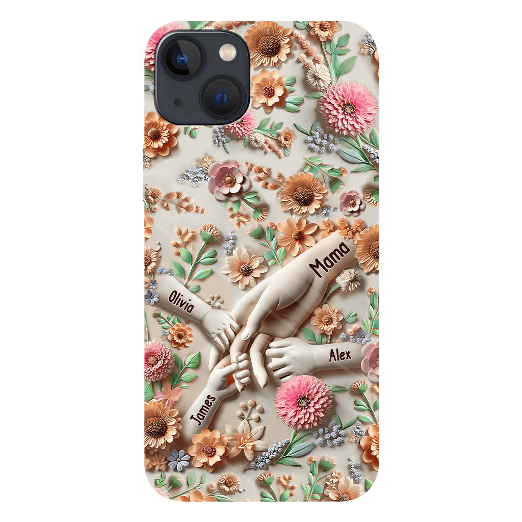 Tiens-nous la main - Coque de téléphone personnalisée avec impression intégrale pour maman