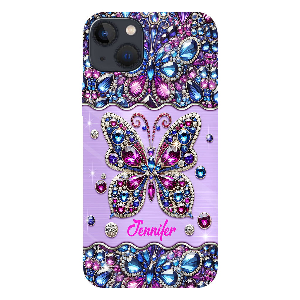 Sparkle Butterfly - Personalized Butterfly Full Print Phone Case