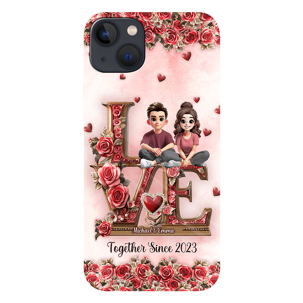 Je t'aimerai toujours - Coque de téléphone personnalisée pour couple avec impression intégrale