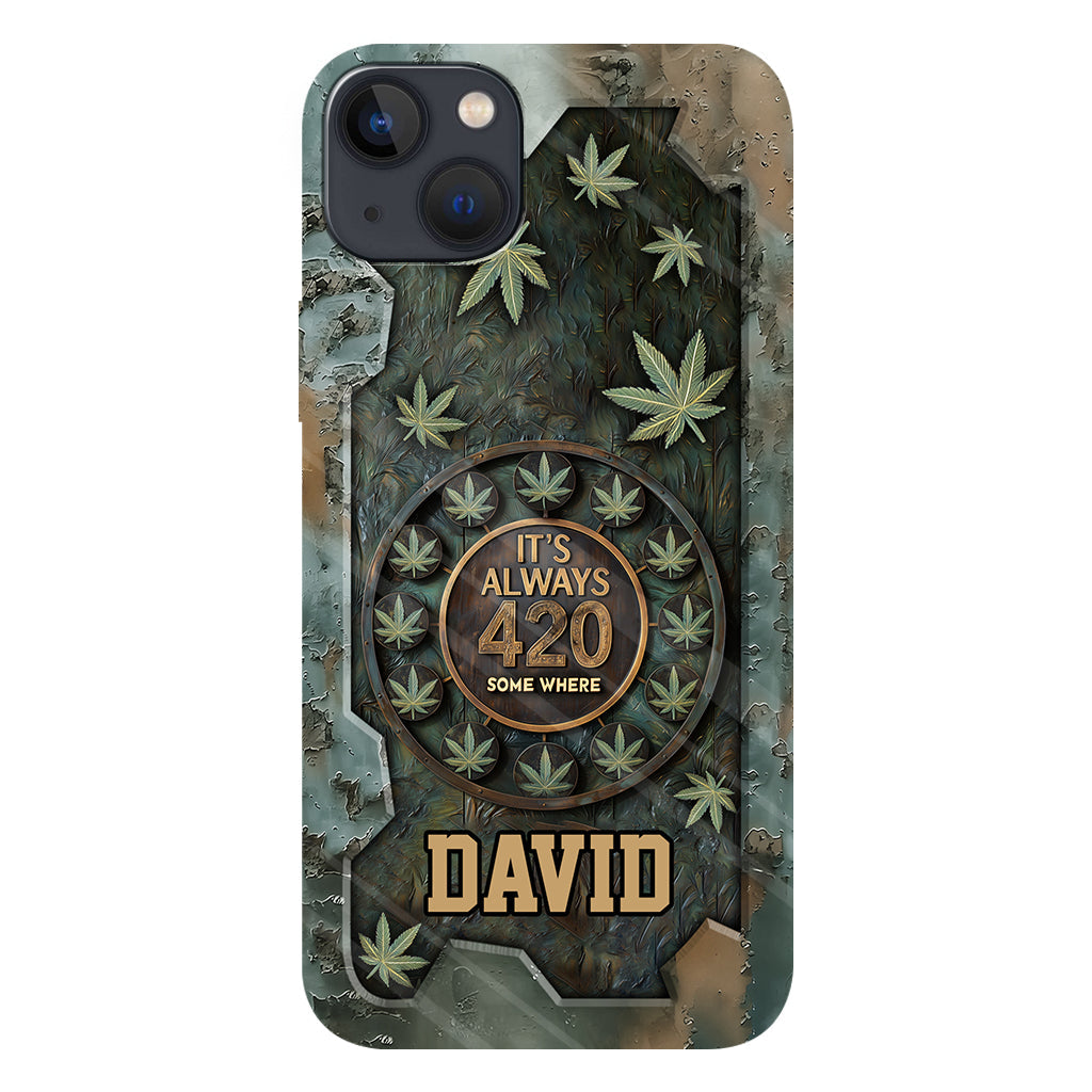 C'est toujours 420 - Coque de téléphone personnalisée avec impression intégrale sur le thème du cannabis