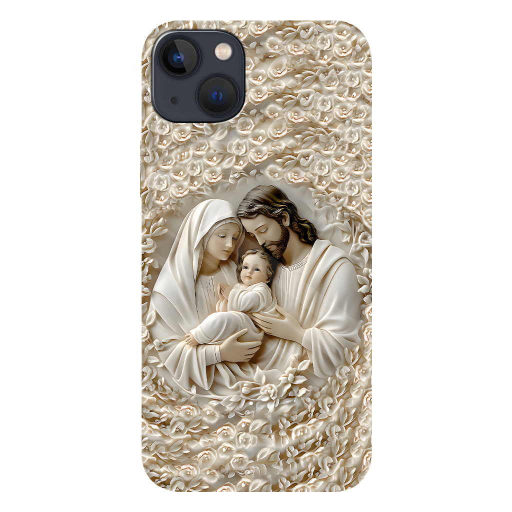 La Sainte Famille - Coque de téléphone personnalisée avec impression chrétienne intégrale