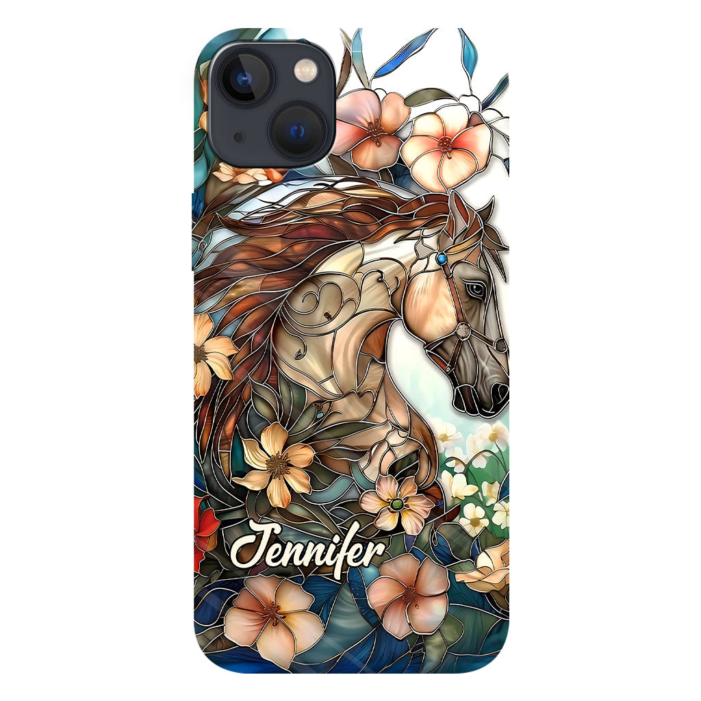 Coque de téléphone personnalisée « Amour des chevaux » avec motif intégral de cheval