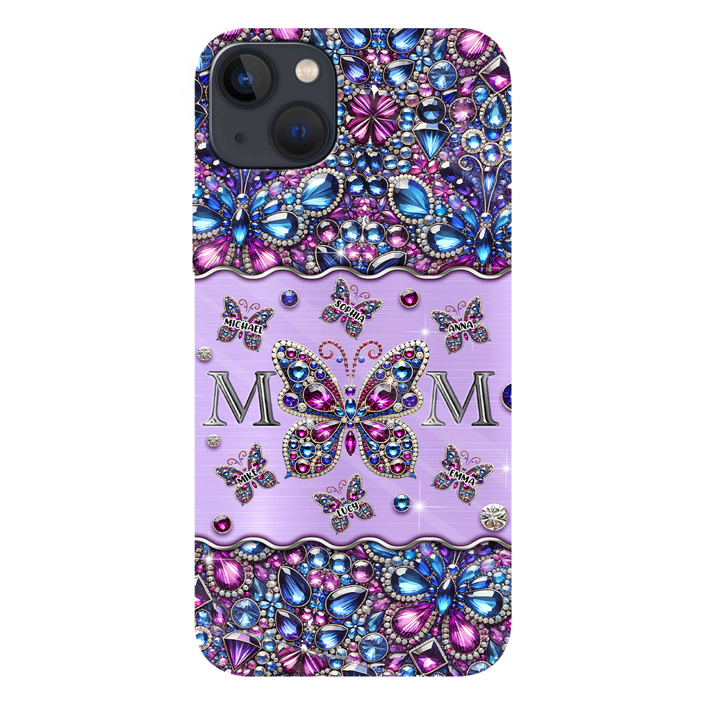 Mom And Children Butterflies - Personalized Mother Full Print Phone Case