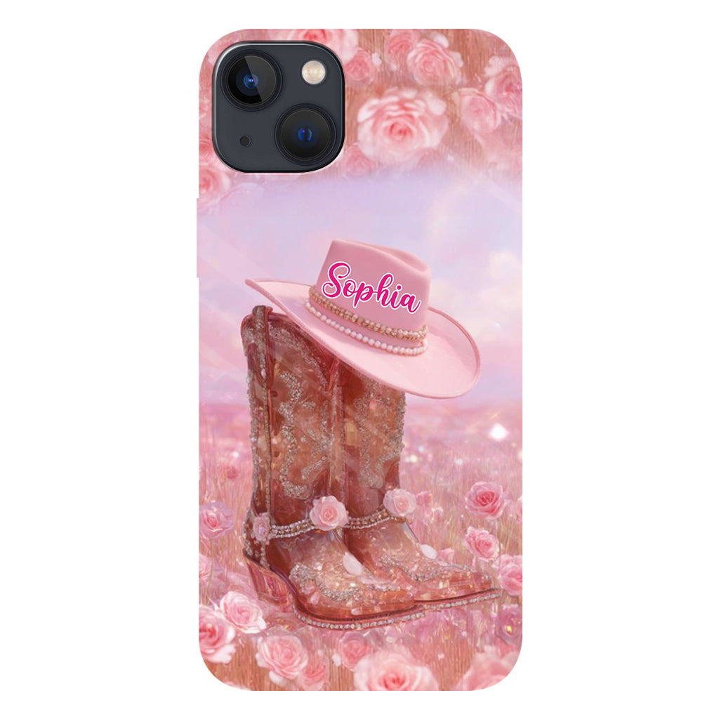 Floral Cowgirl - Personalized Cowgirl Full Print Phone Case & Phone Grip