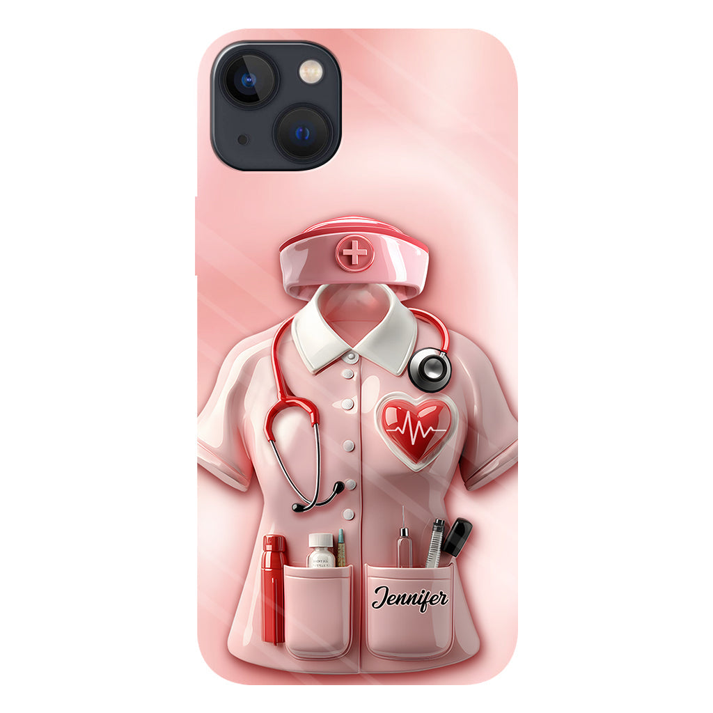 Les infirmières sont au cœur des soins de santé - Coque de téléphone personnalisée avec le texte intégral « Infirmière »