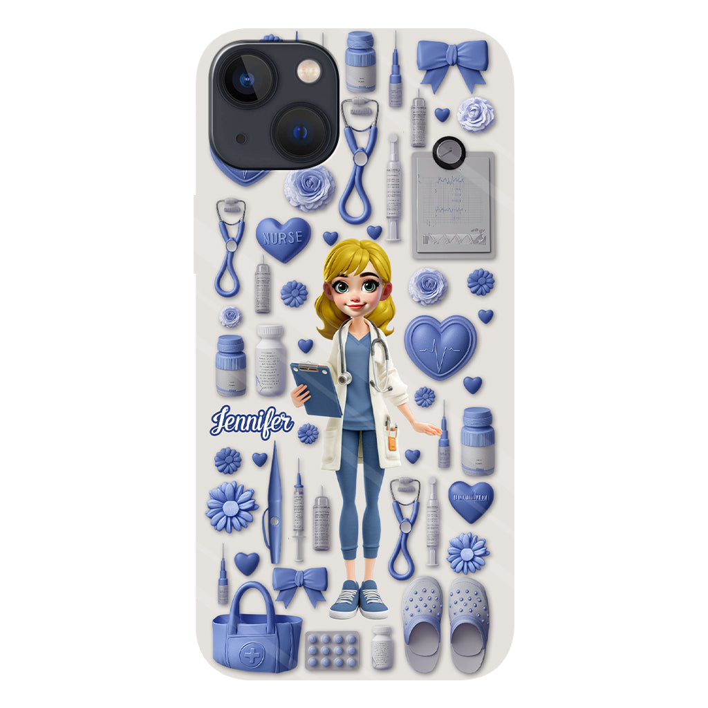 Le métier d'infirmière est un travail de cœur - Coque de téléphone personnalisée avec impression intégrale pour infirmière