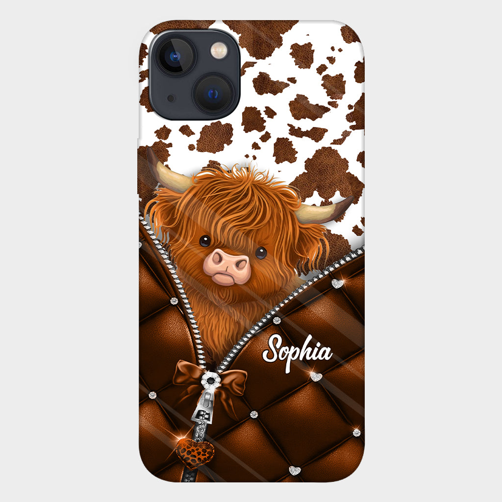 Coque de téléphone personnalisée avec imprimé vache des Highlands - Mignonne vache des Highlands