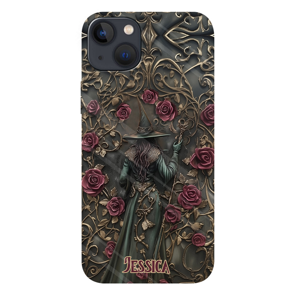 Beautiful Witch And Roses - Personalized Witch Full Print Phone Case