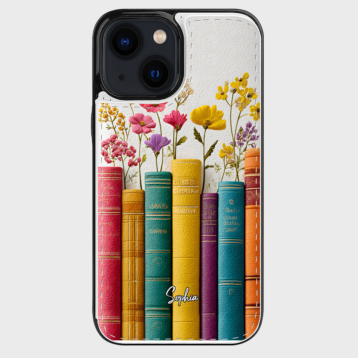 Livre de fleurs vintage - Étui portefeuille pliable personnalisé pour téléphone