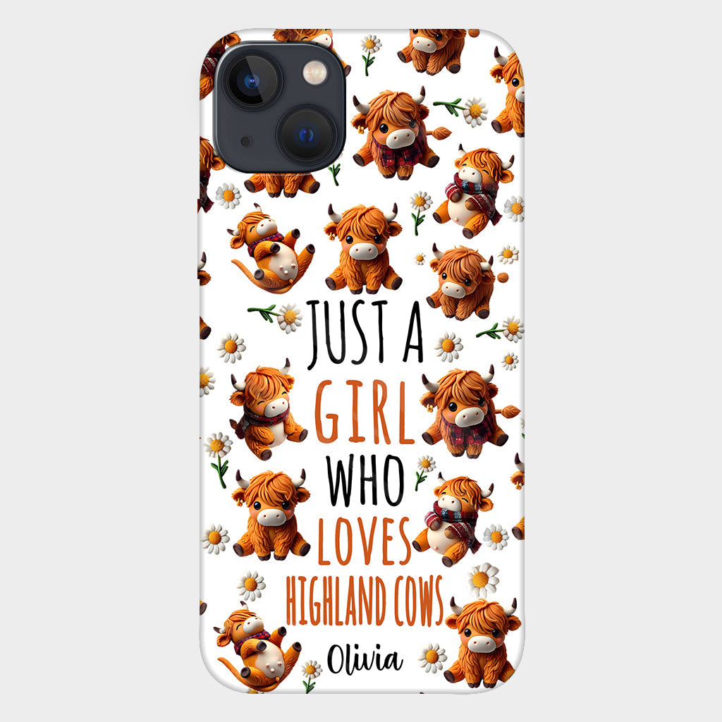 Just A Girl Who Loves Highland Cows - Personalized Highland Cow Full Print Phone Case