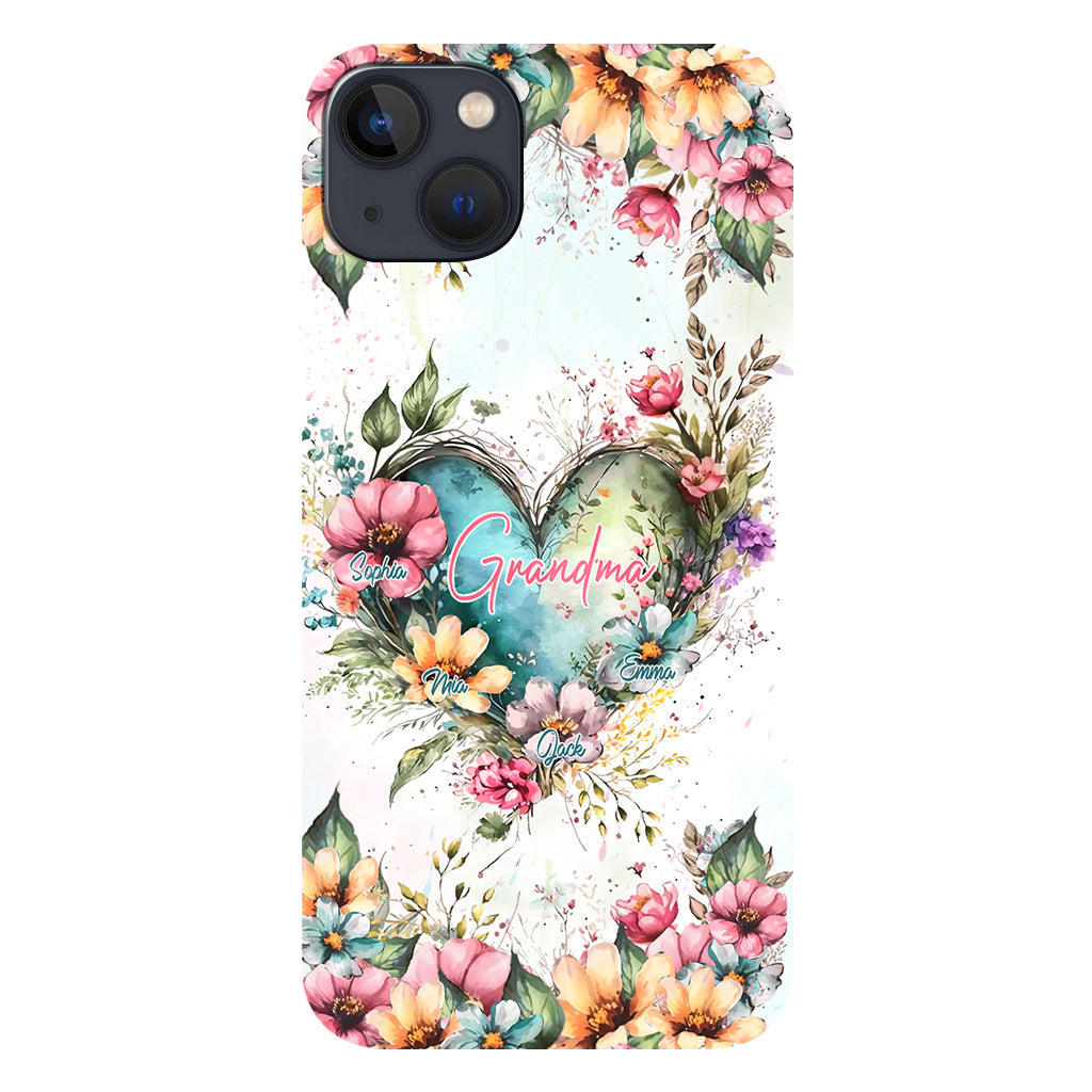 Les fleurs de la maman de grand-mère - Coque de téléphone personnalisée avec impression intégrale « Grand-mère »