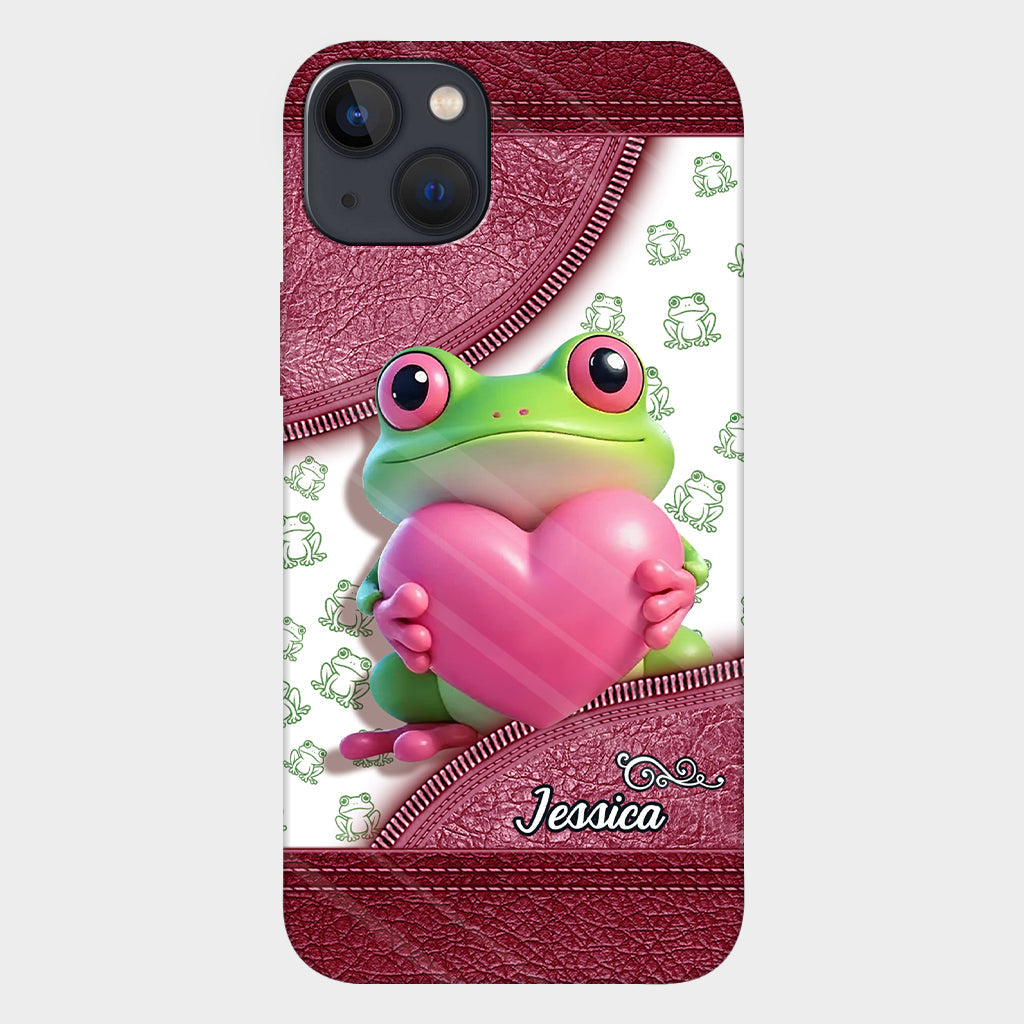 Coque de téléphone personnalisée Love Frog avec motif grenouille