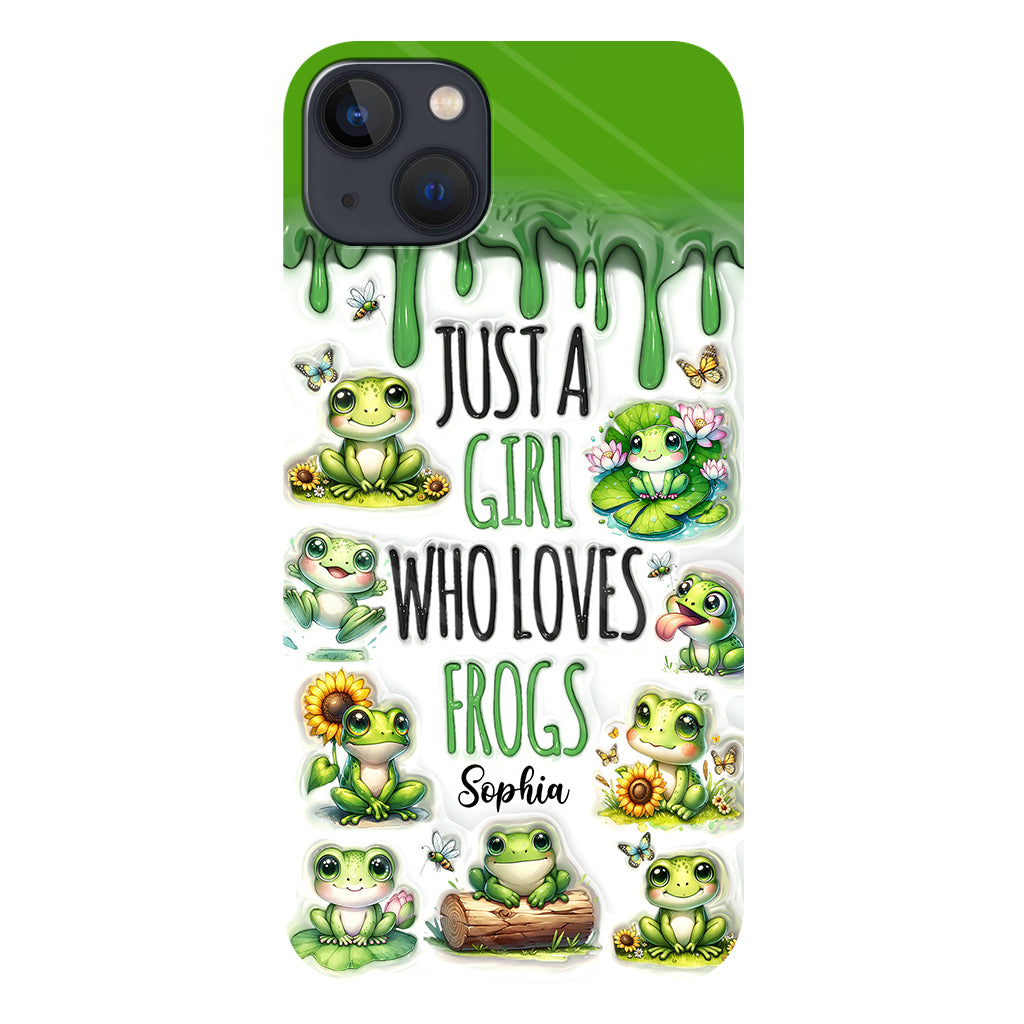 Une fille qui adore les grenouilles - Coque de téléphone personnalisée avec motif grenouille