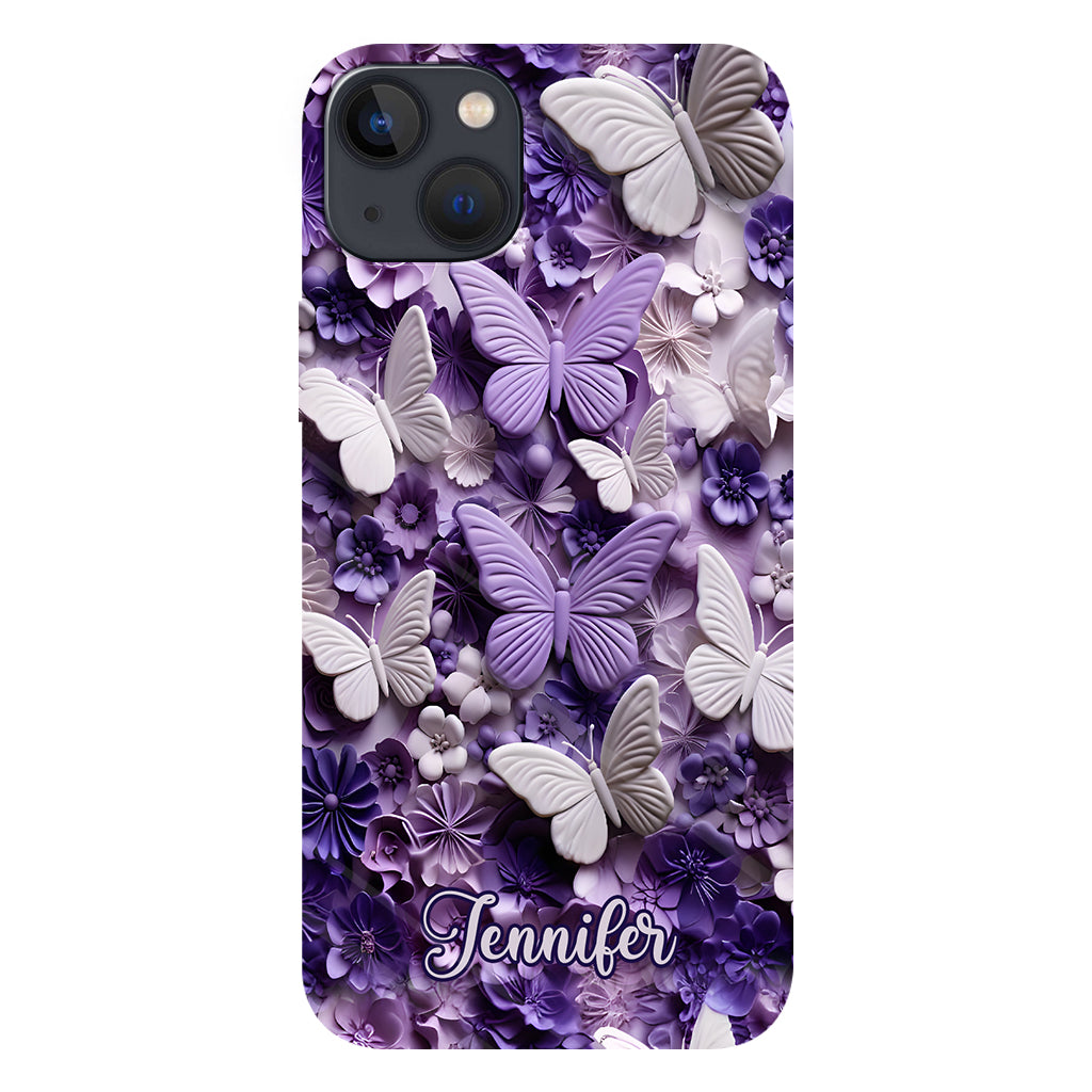 Purple Butterflies - Personalized Butterfly Full Print Phone Case