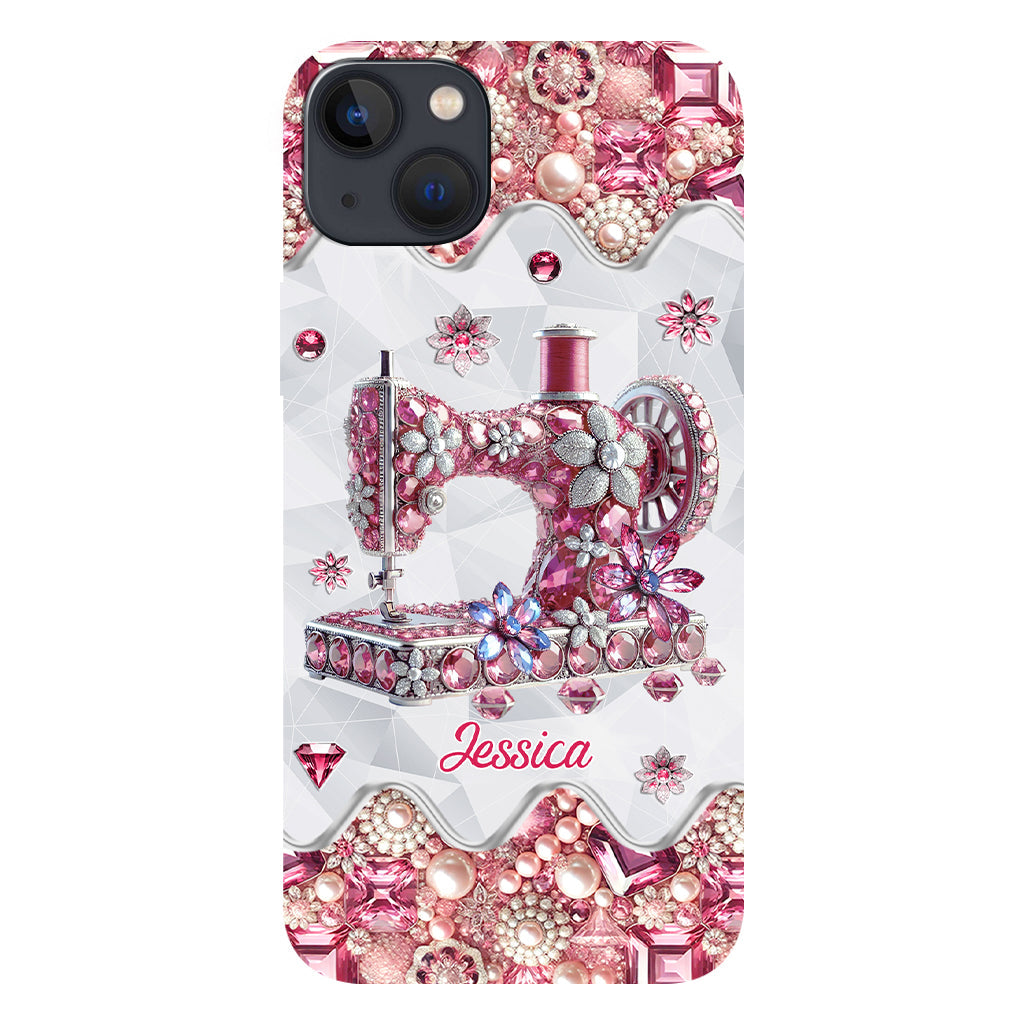 Coque de téléphone personnalisée « Juste une fille qui aime coudre » avec impression intégrale