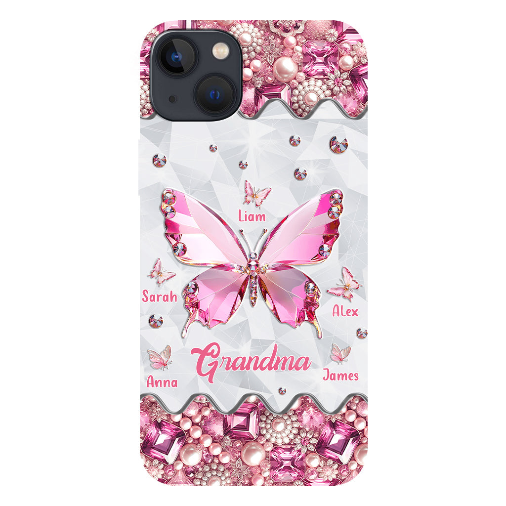 Grandma's Butterflies - Personalized Grandma Full Print Phone Case