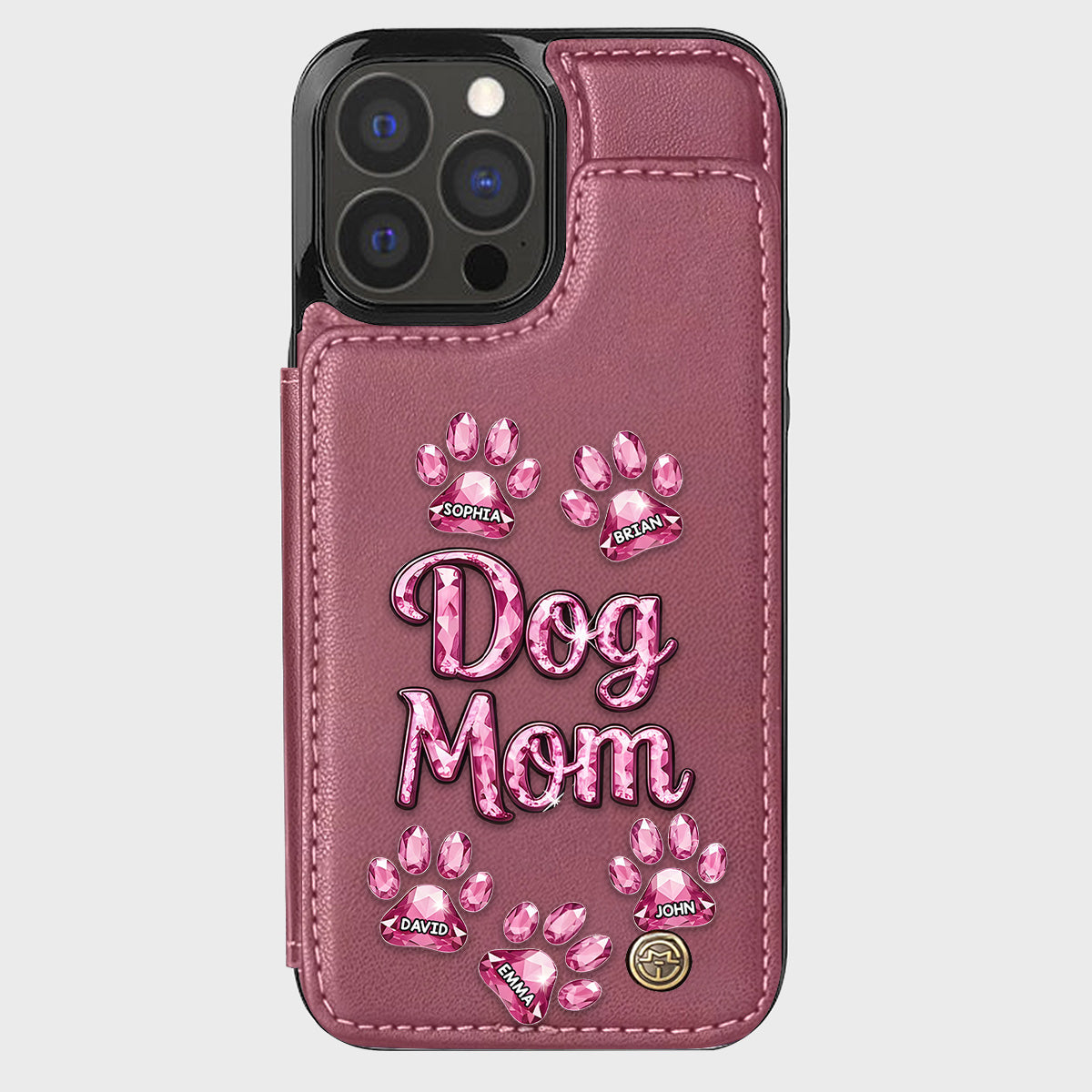 Étui portefeuille personnalisé pour téléphone avec motif chien - Maman de chien