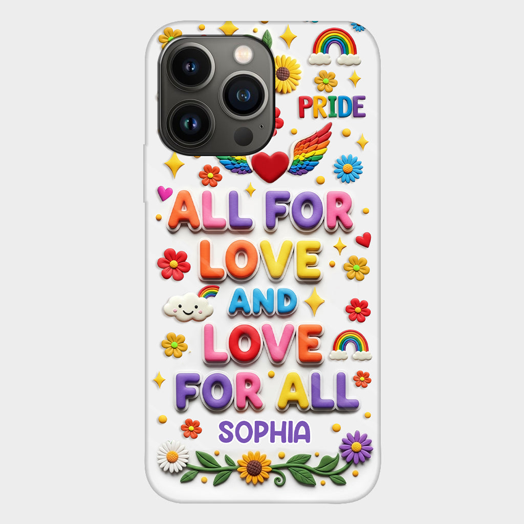 Tout pour l'amour et l'amour pour tous - Coque de téléphone personnalisée avec imprimé intégral en soutien LGBT
