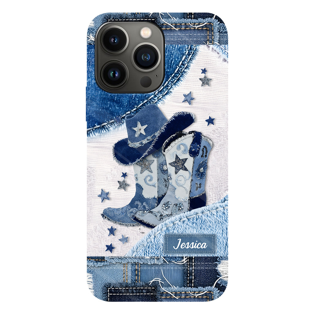 Bottes de cowgirl - Coque de téléphone personnalisée avec motif cowgirl