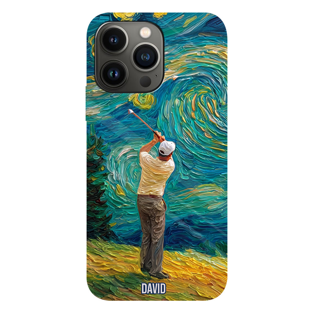 Golfing Under Starry Night - Personalized Golf Full Print Phone Case