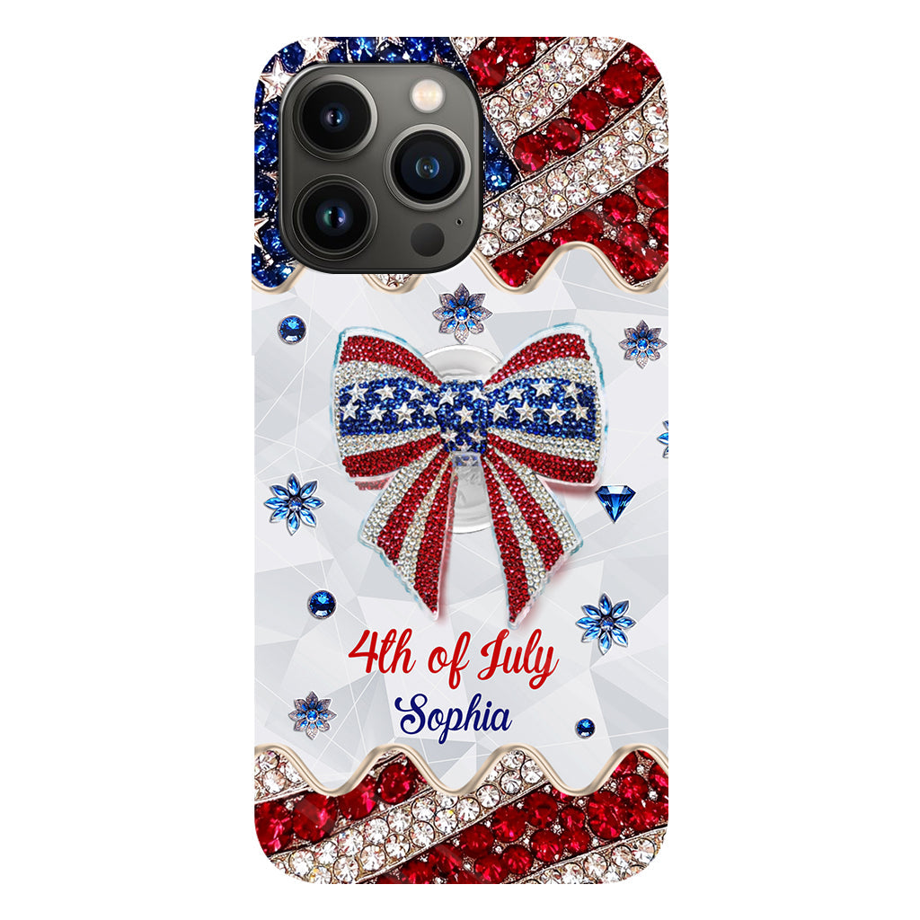 Fête de l'Indépendance - Coque de téléphone et support personnalisés avec impression intégrale pour la fête nationale américaine (4 juillet).