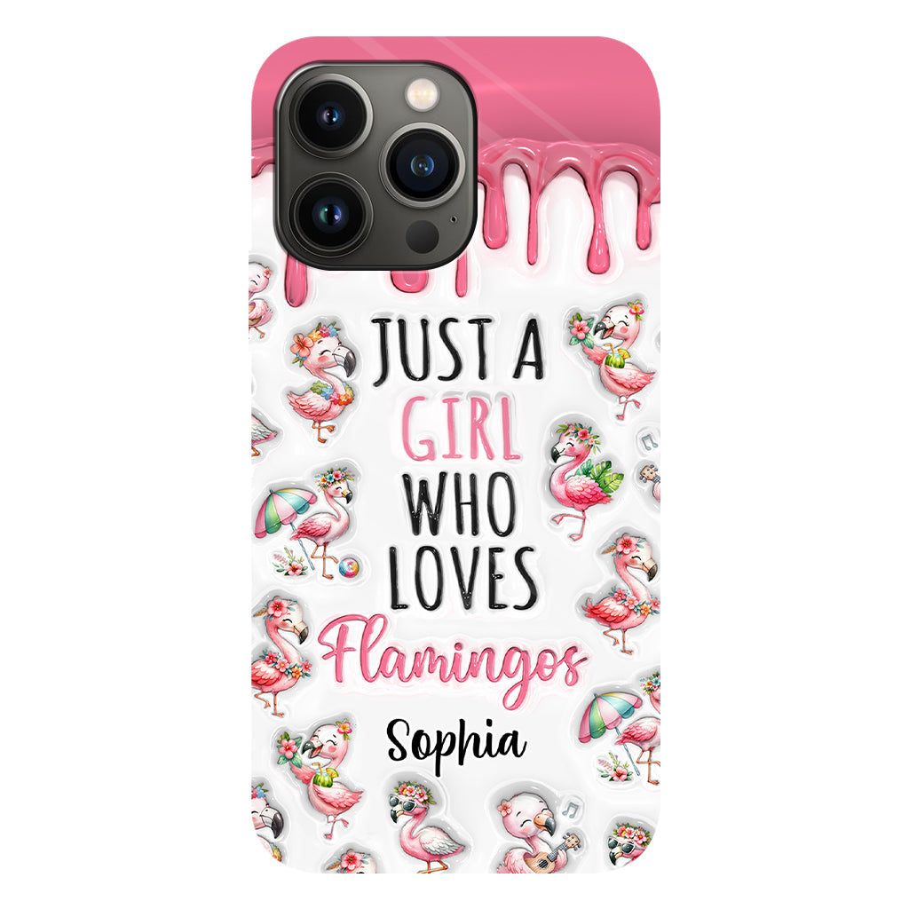 Just A Girl Who Loves Flamingos - Personalized Flamingo Full Print Phone Case