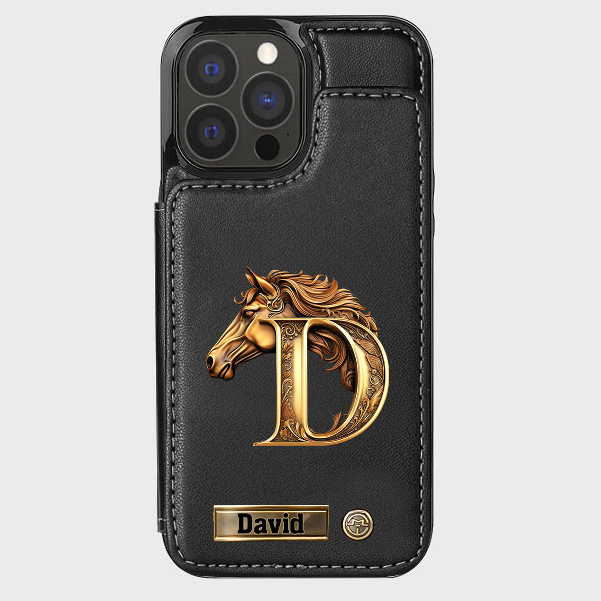 Étui portefeuille personnalisé pour téléphone Love Horse