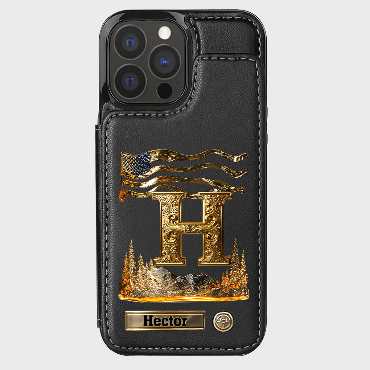 Name Initial Alphabet - Personalized Luxury Wallet Phone Case