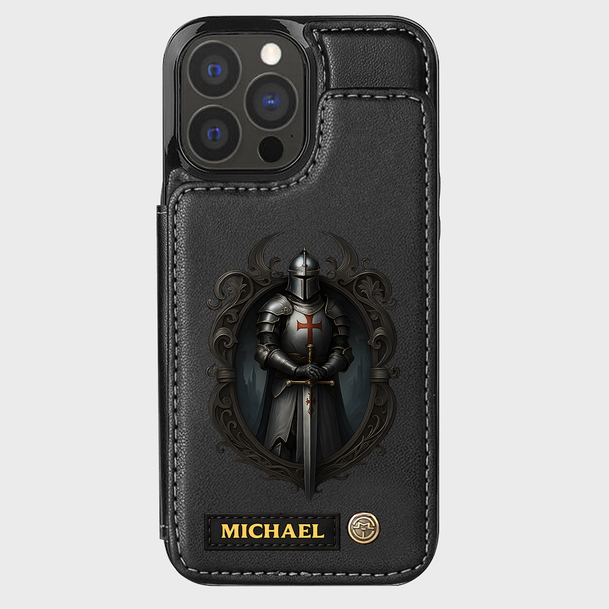 Étui portefeuille chrétien personnalisé Knight Of God -