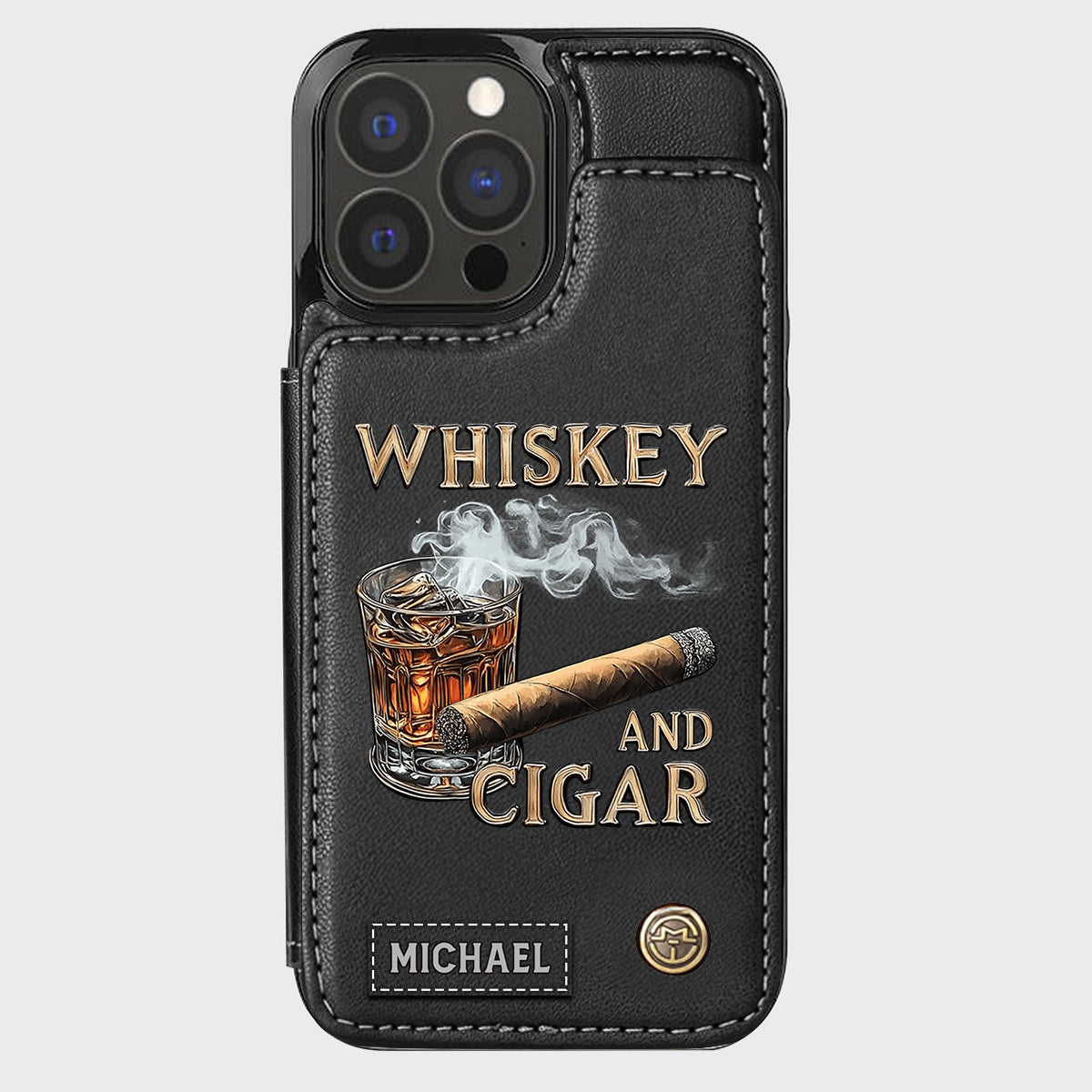Étui portefeuille personnalisé Whiskey And Cigar -