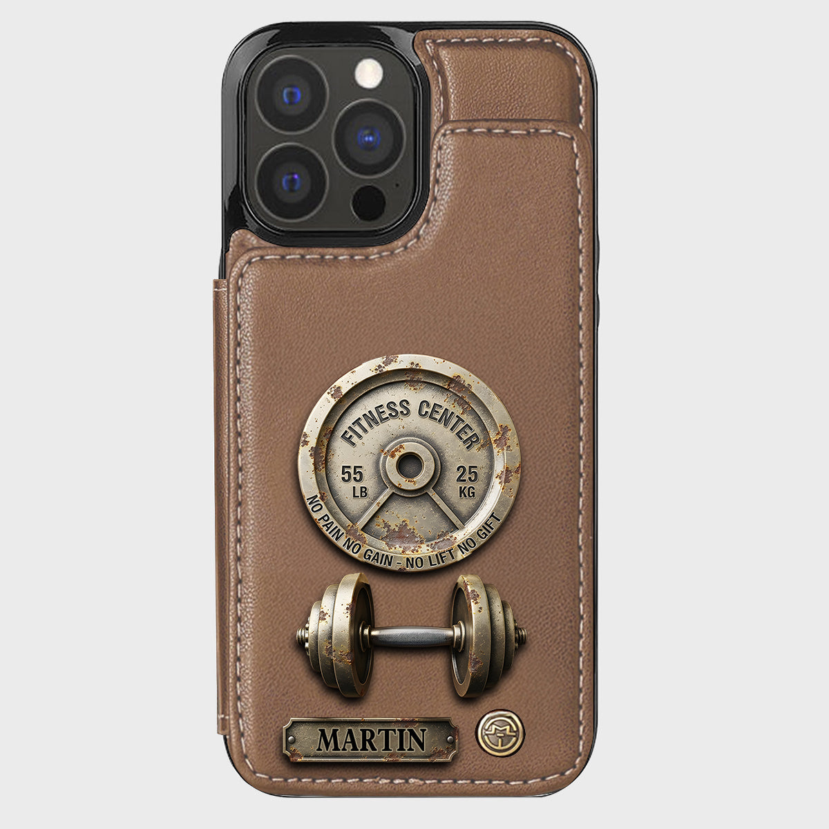 Pas de douleur, pas de gain - Étui portefeuille de téléphone personnalisé pour le fitness