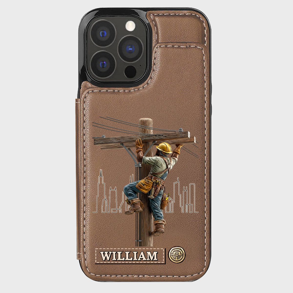 Strength Of The Line - Personalized Lineman Wallet Phone Case