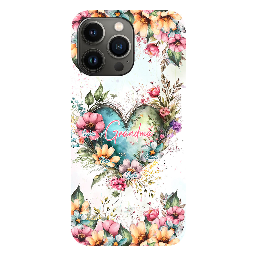 Les fleurs de la maman de grand-mère - Coque de téléphone personnalisée avec impression intégrale « Grand-mère »