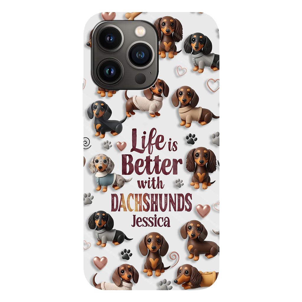 Juste une fille qui aime les chiens - Coque de téléphone personnalisée avec impression intégrale de chien