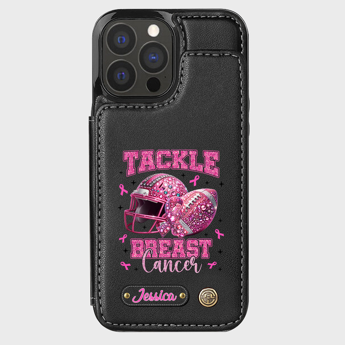 Pink Out - Étui portefeuille de téléphone personnalisé sur le thème du football