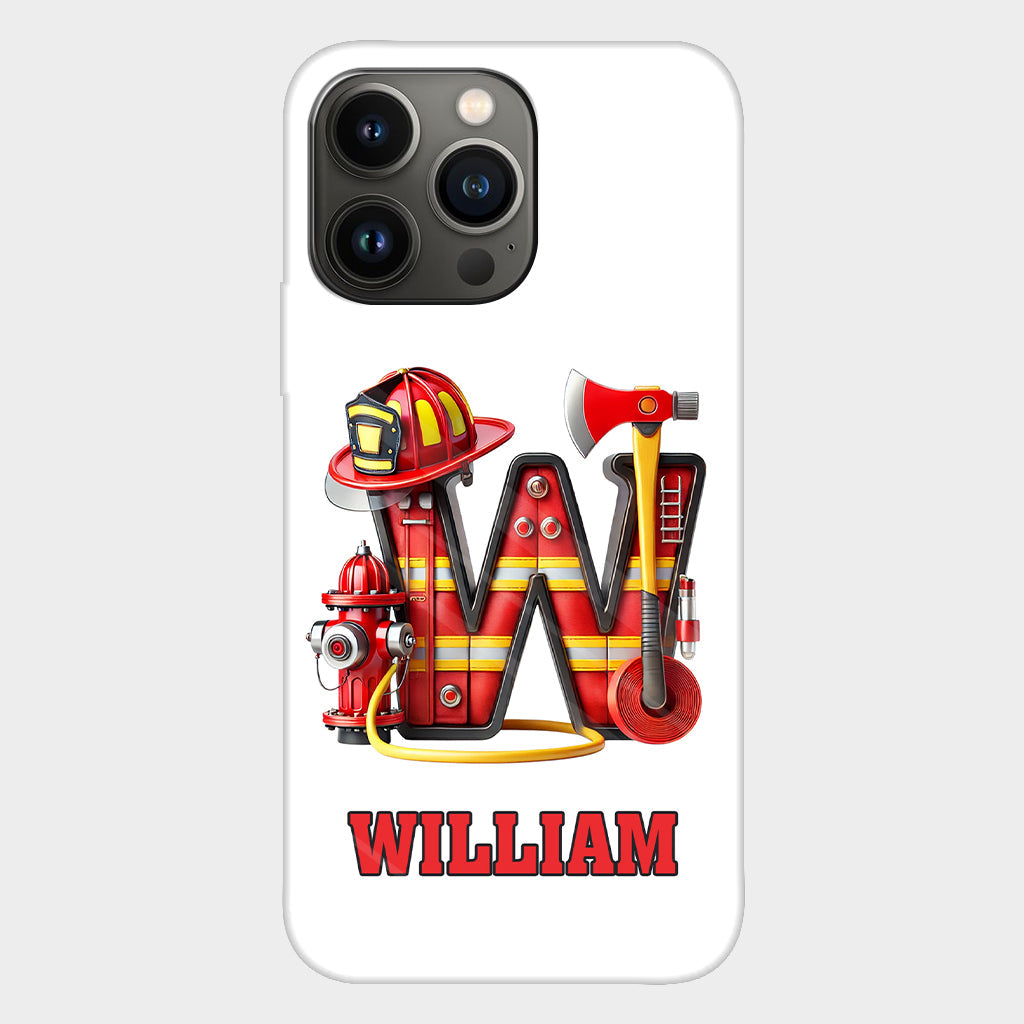 Alphabet Firefighter - Personalized Firefighter Full Print Phone Case