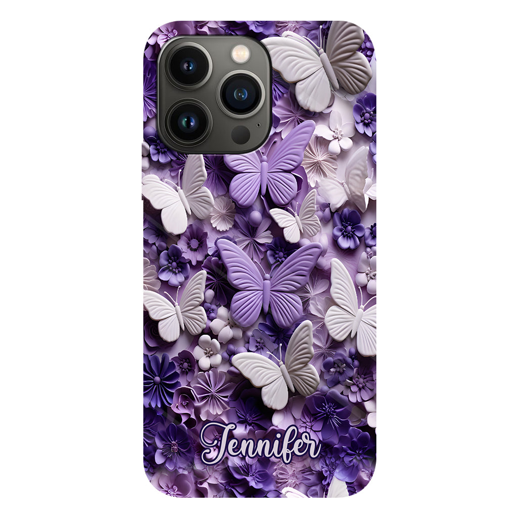 Purple Butterflies - Personalized Butterfly Full Print Phone Case