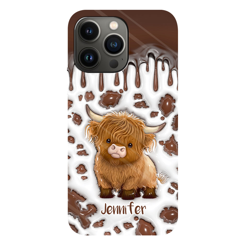 Juste une fille qui aime les vaches des Highlands - Coque de téléphone personnalisée avec impression intégrale