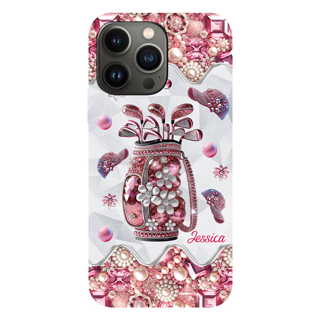 Une fille qui adore le golf - Coque de téléphone personnalisée avec imprimé golf intégral