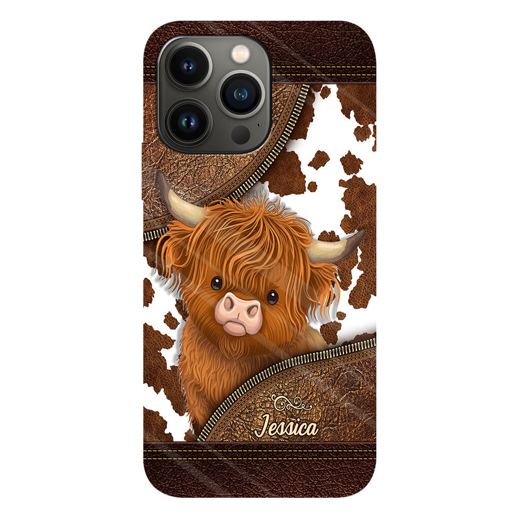Juste une fille qui aime les vaches des Highlands - Coque de téléphone personnalisée avec impression intégrale