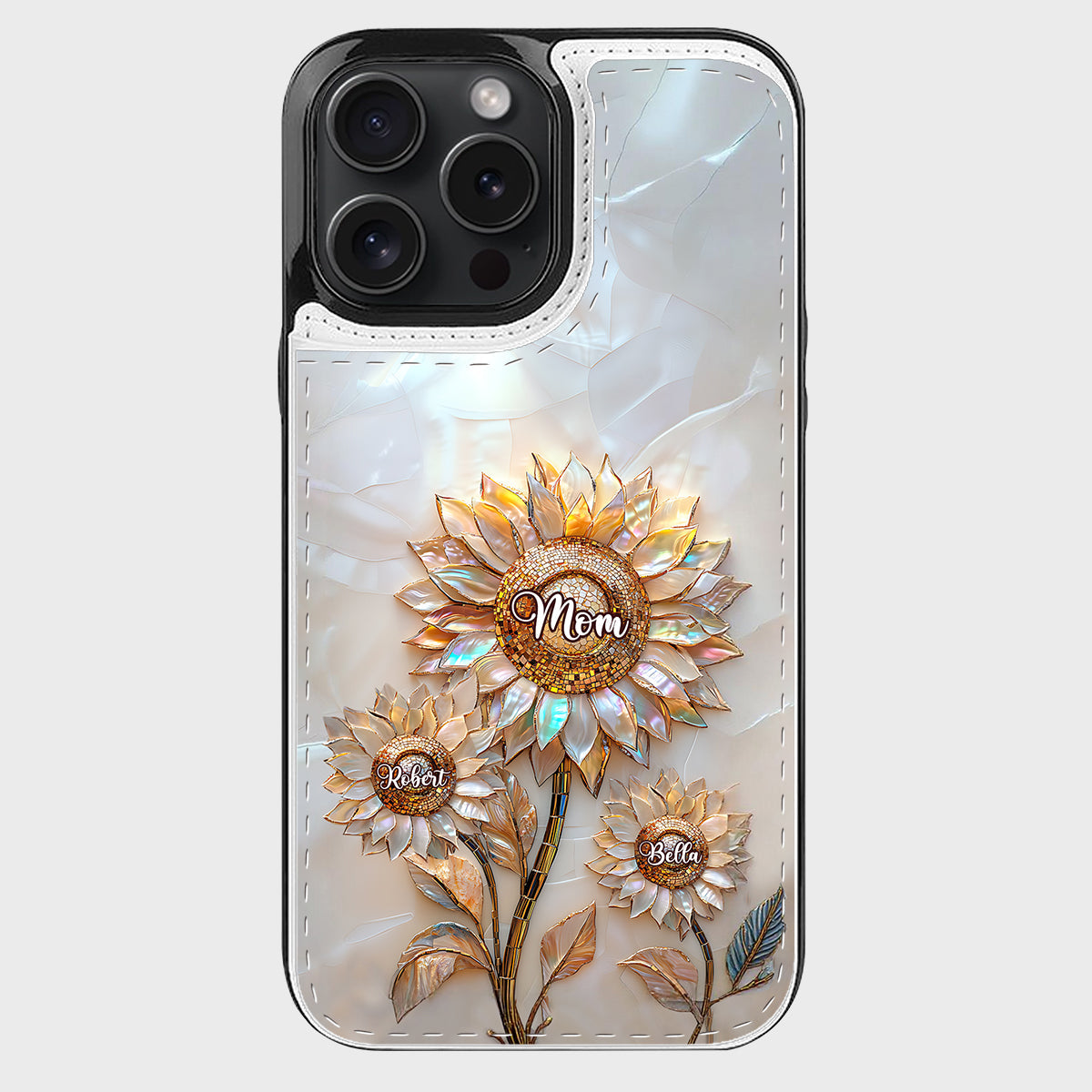 Bonne fête des mères ! Étui portefeuille pliable personnalisé pour téléphone portable.