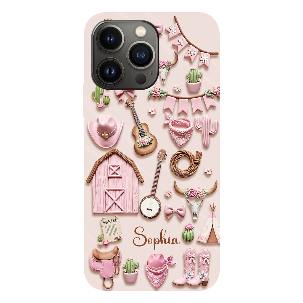 Pink Cowgirl - Personalized Cowgirl Full Print Phone Case
