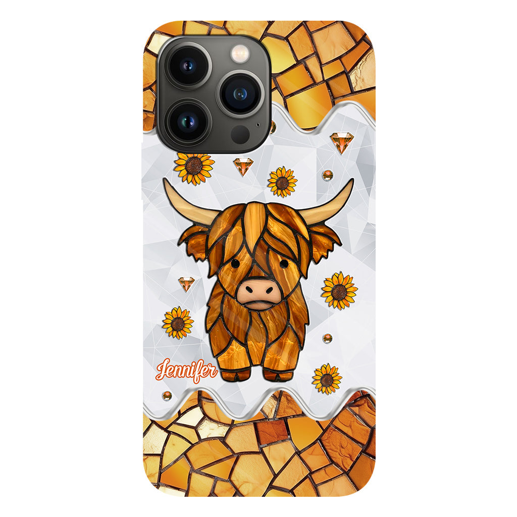 Adorable vache des Highlands - Coque de téléphone personnalisée avec imprimé intégral vache des Highlands