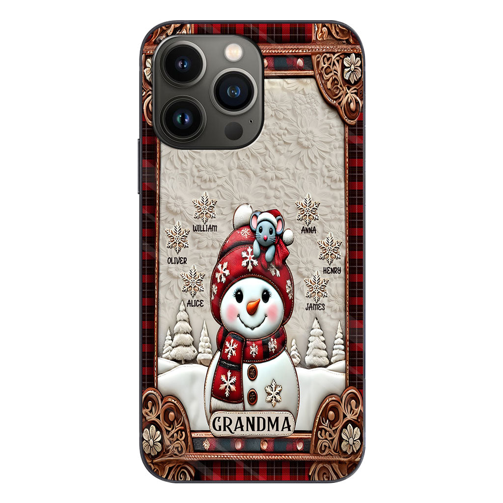 Grandma Snowman Christmas - Personalized Grandma Phone Case