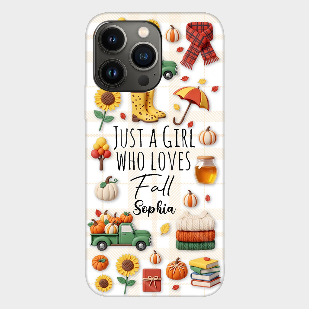 Juste une fille qui aime l'automne - Coque de téléphone personnalisée avec imprimé automnal