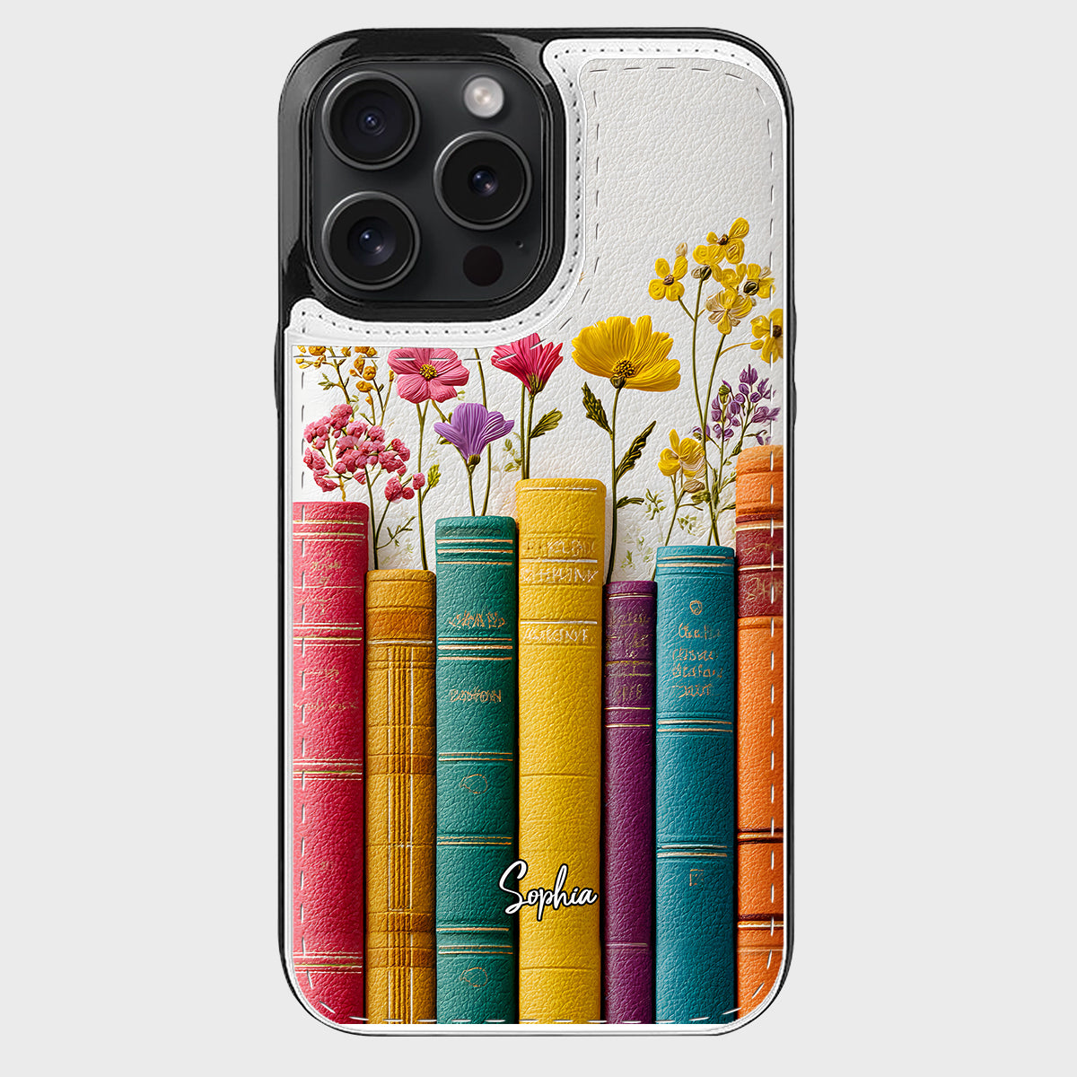 Livre de fleurs vintage - Étui portefeuille pliable personnalisé pour téléphone