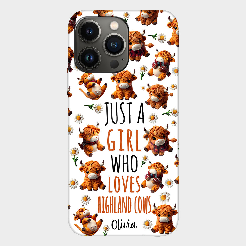 Just A Girl Who Loves Highland Cows - Personalized Highland Cow Full Print Phone Case