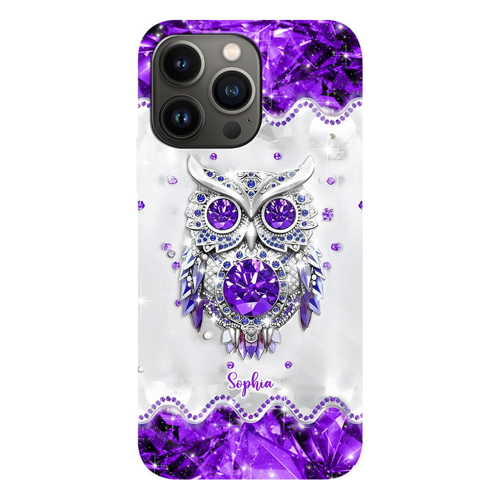 Purple Owl - Personalized Owl Full Print Phone Case