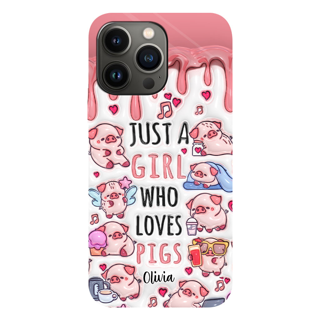 Just A Girl Who Loves Pigs - Personalized Pig Lover Full Print Phone Case